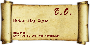 Boberity Oguz névjegykártya